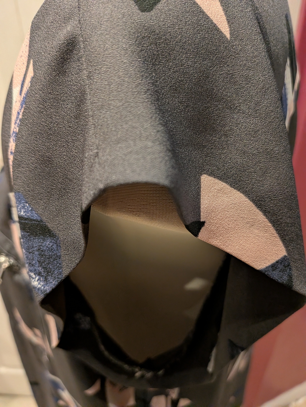 Reitmans Gray Abstract Print Scoop Neck Blouse with Pink & Blue Accents - Picture 5 of 7